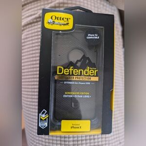 🛍️4 For $15🛍️OtterBox Black Defender Series Rugged Phone Case For iPhone XS